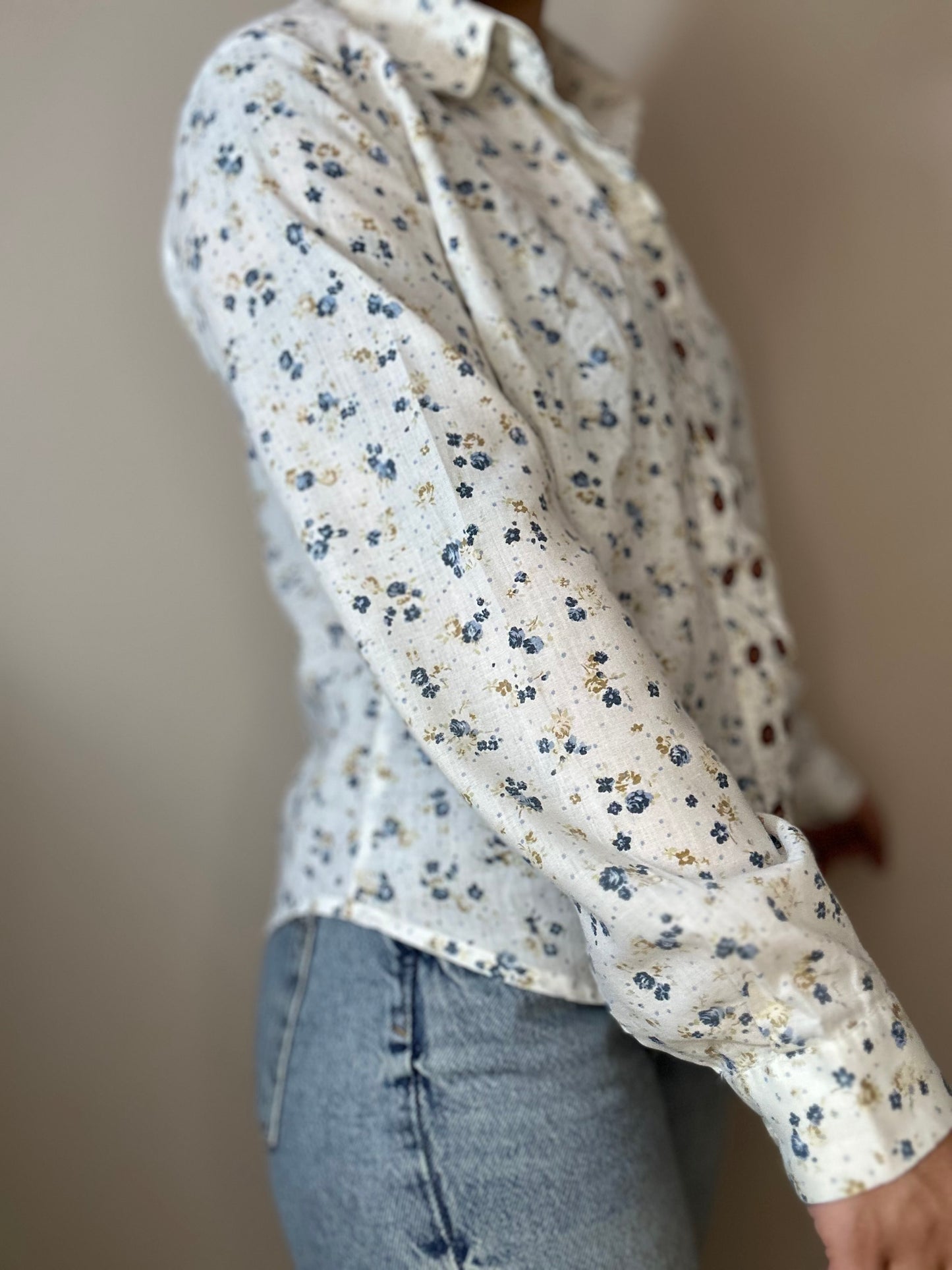 Camisa vintage floral década de los 80