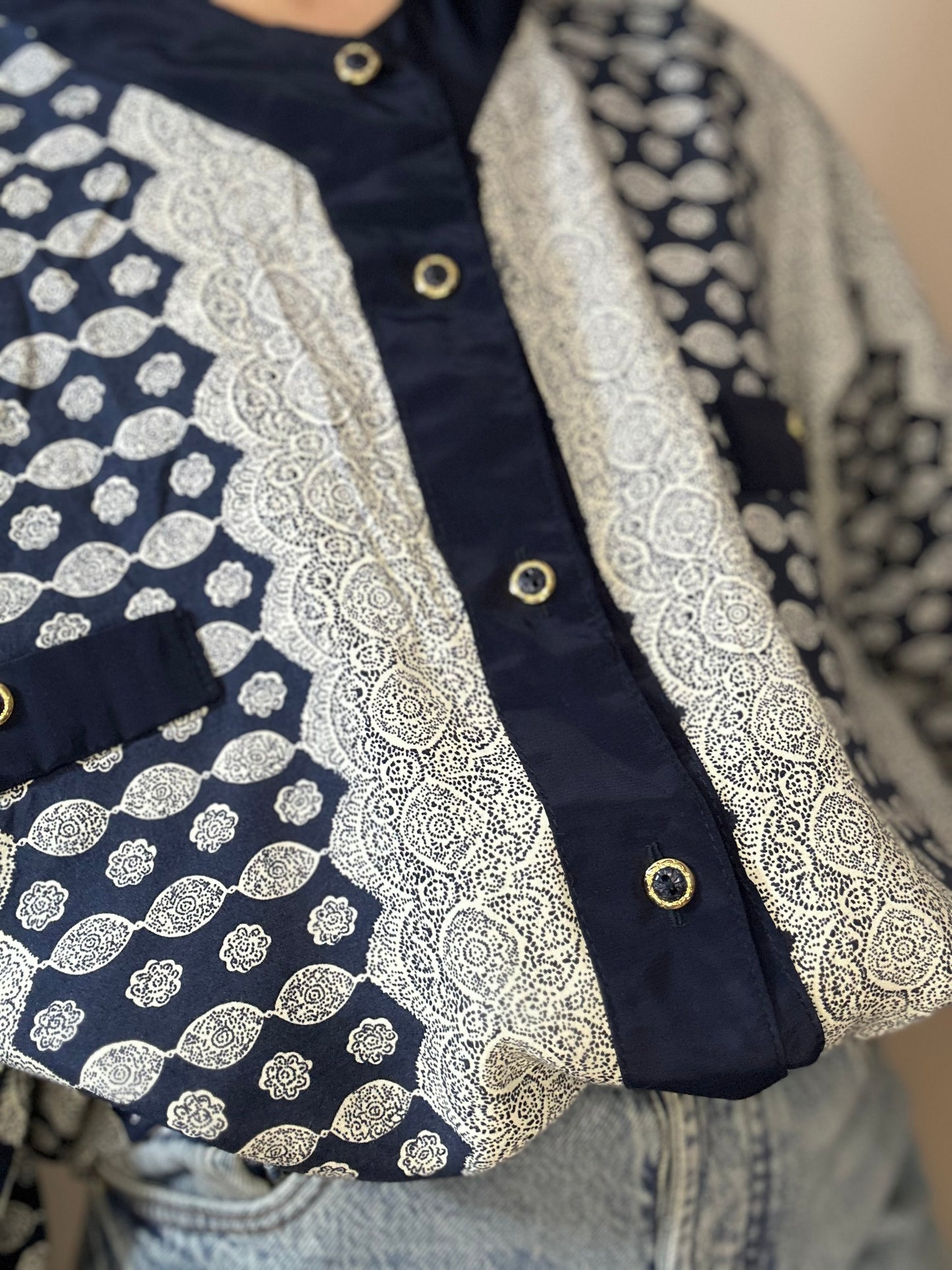 Camisa vintage finales de los 80 estampado paisley