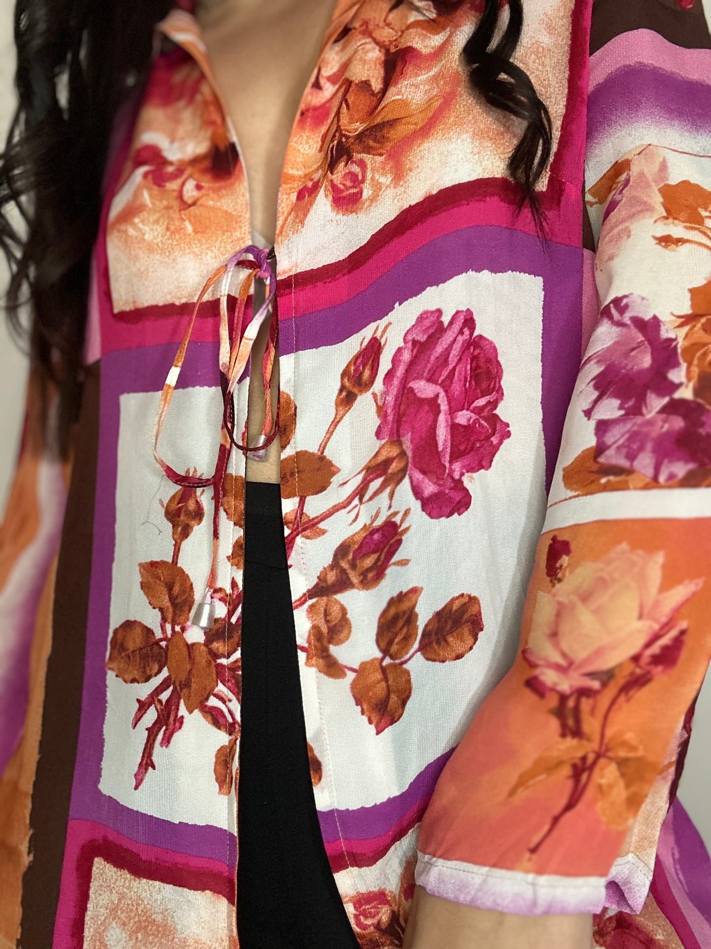 Kimono estampado floral vintage