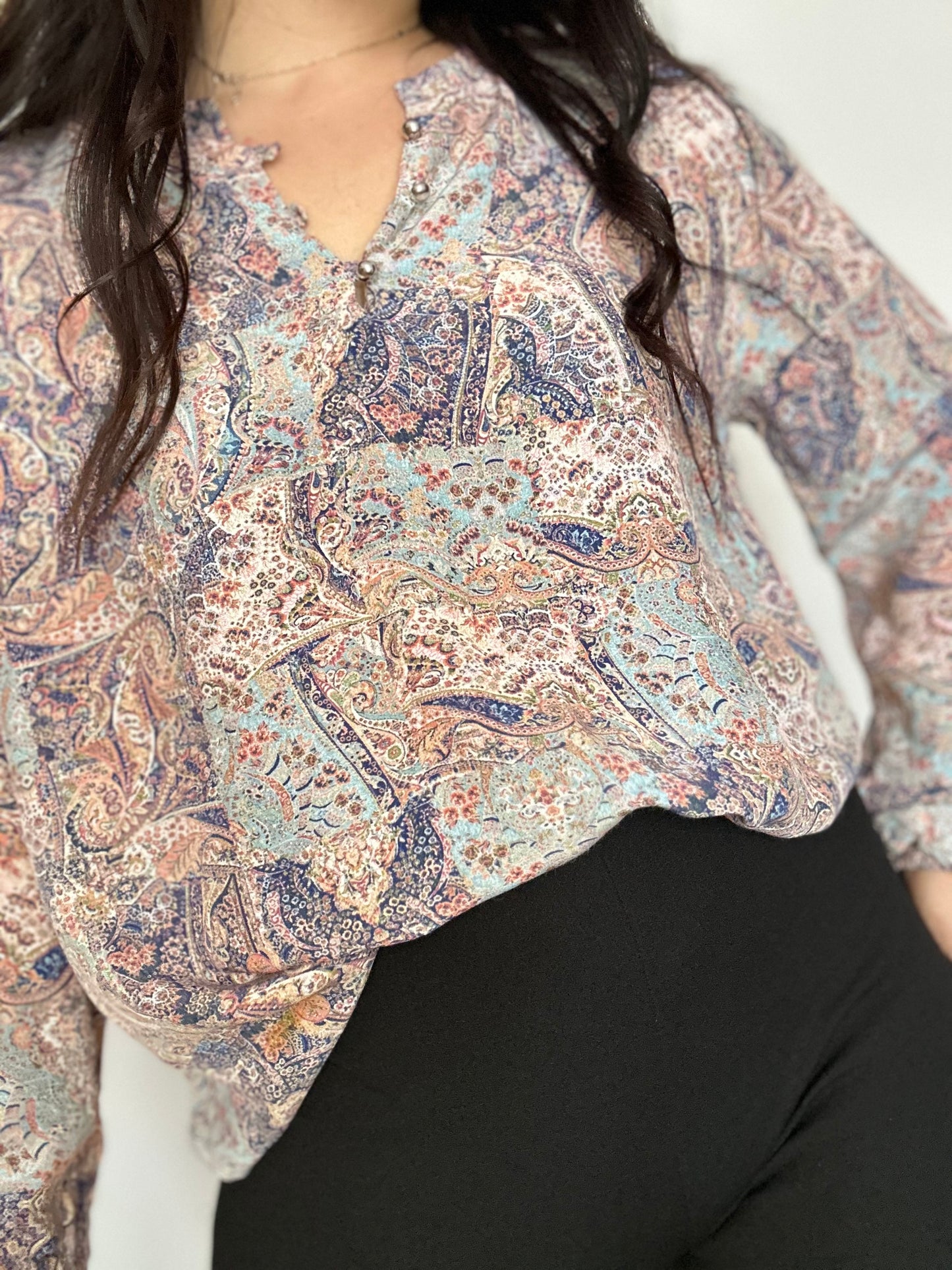 Blusa vintage estampado paisley