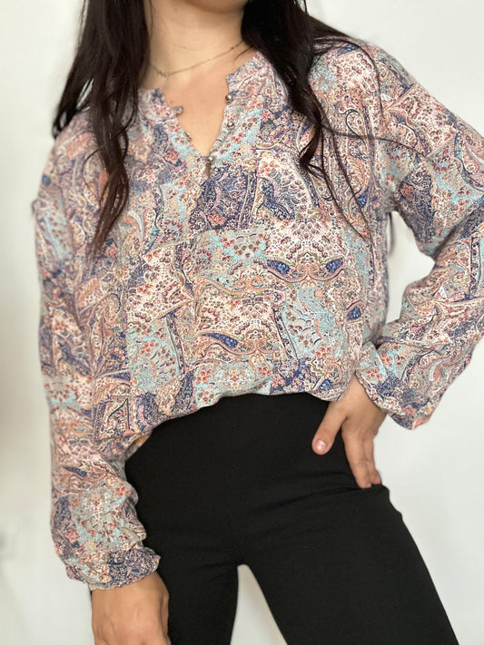 Blusa vintage estampado paisley