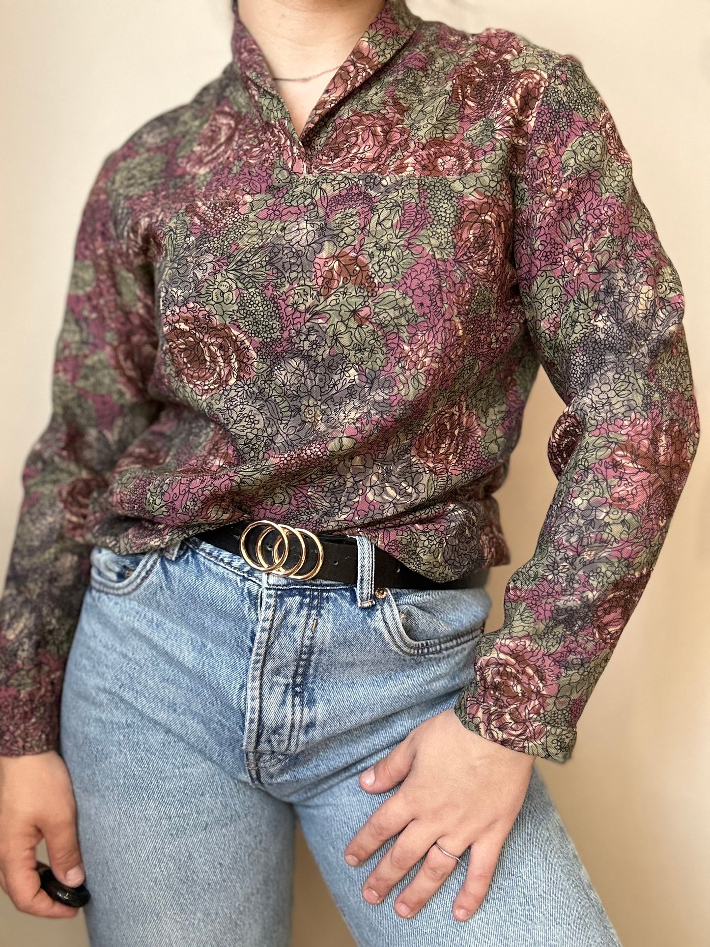 Blusa vintage estampada floral