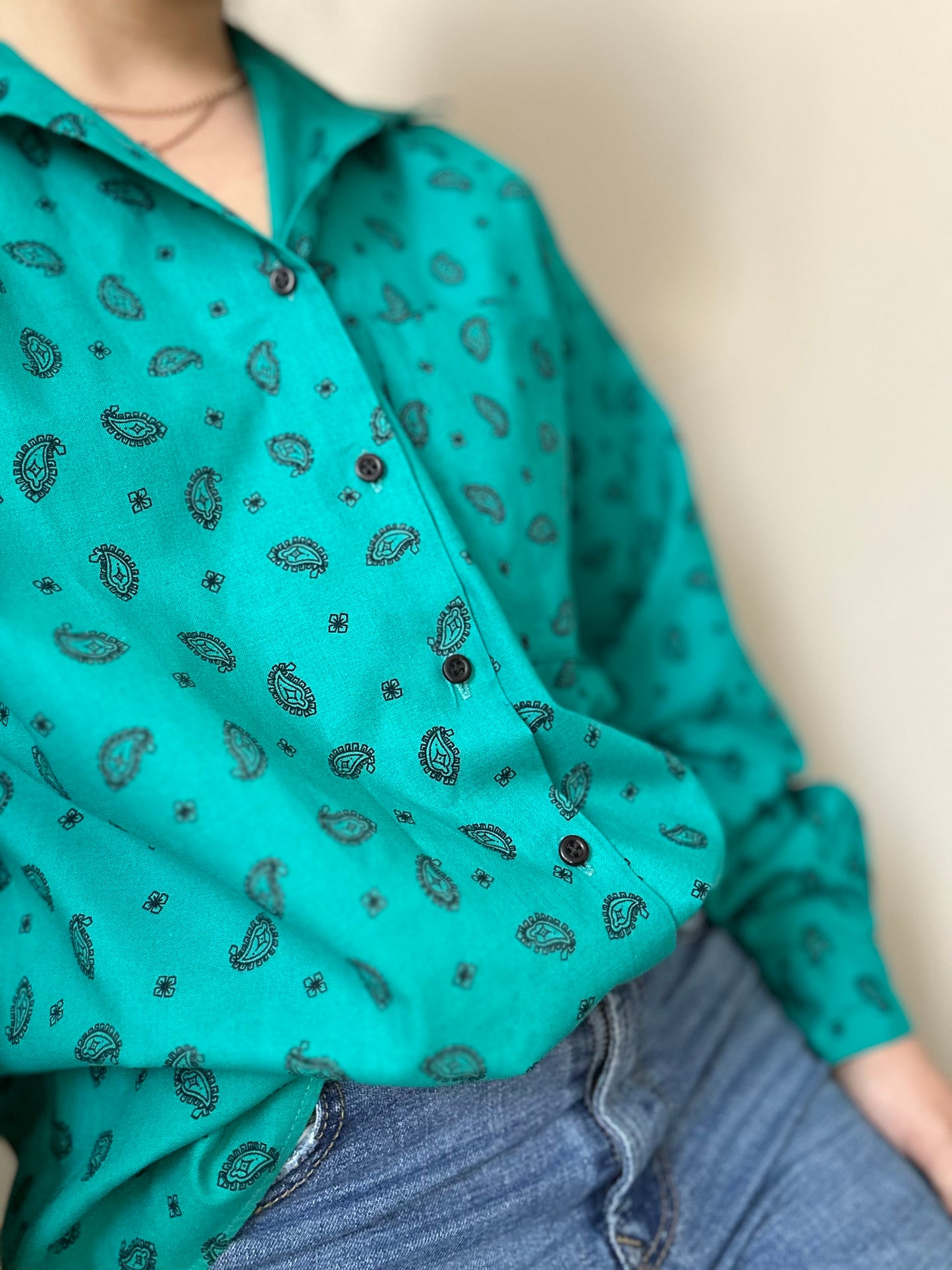 Camisa vintage verde menta