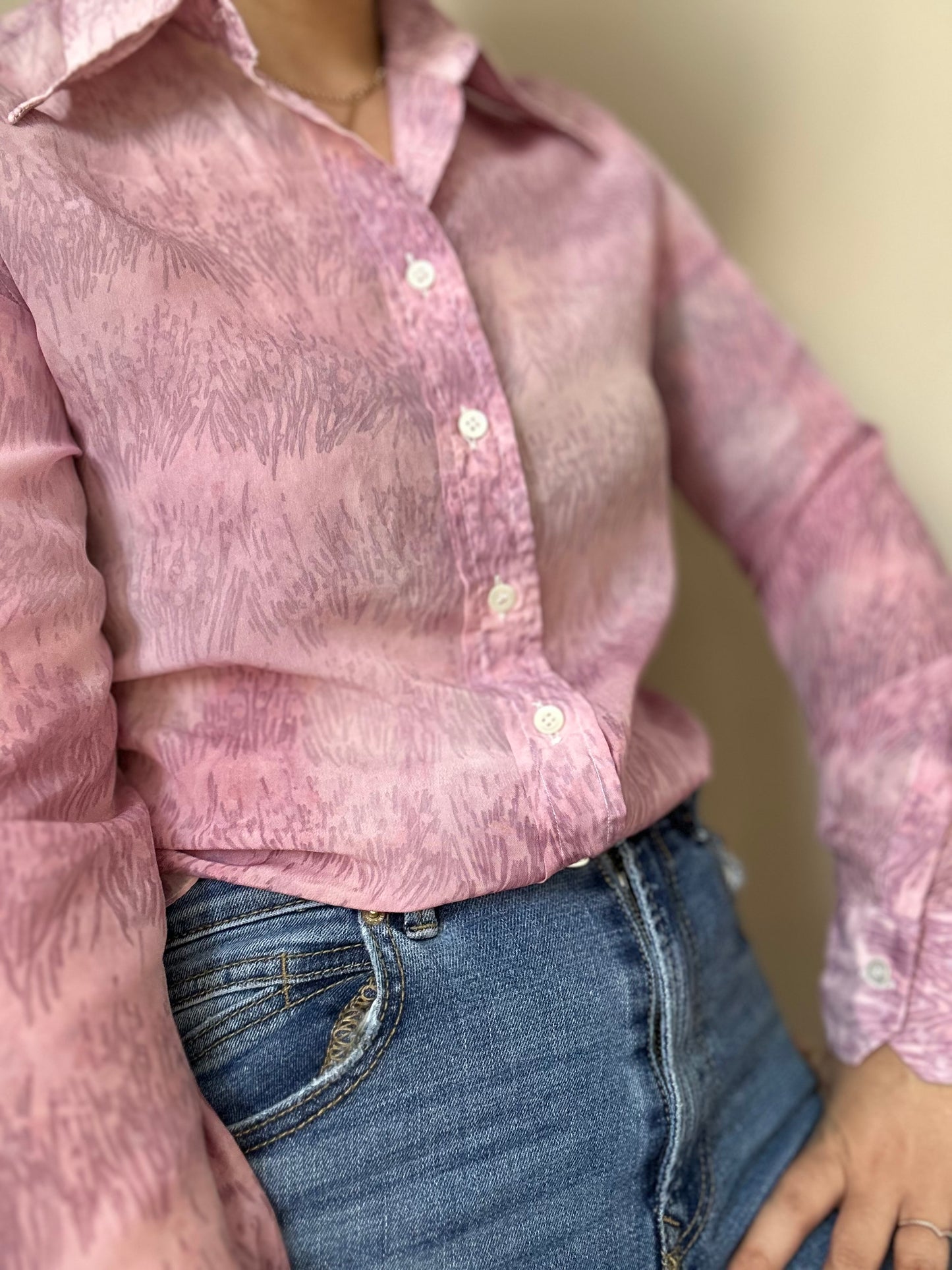 Camisa vintage tonos rosados