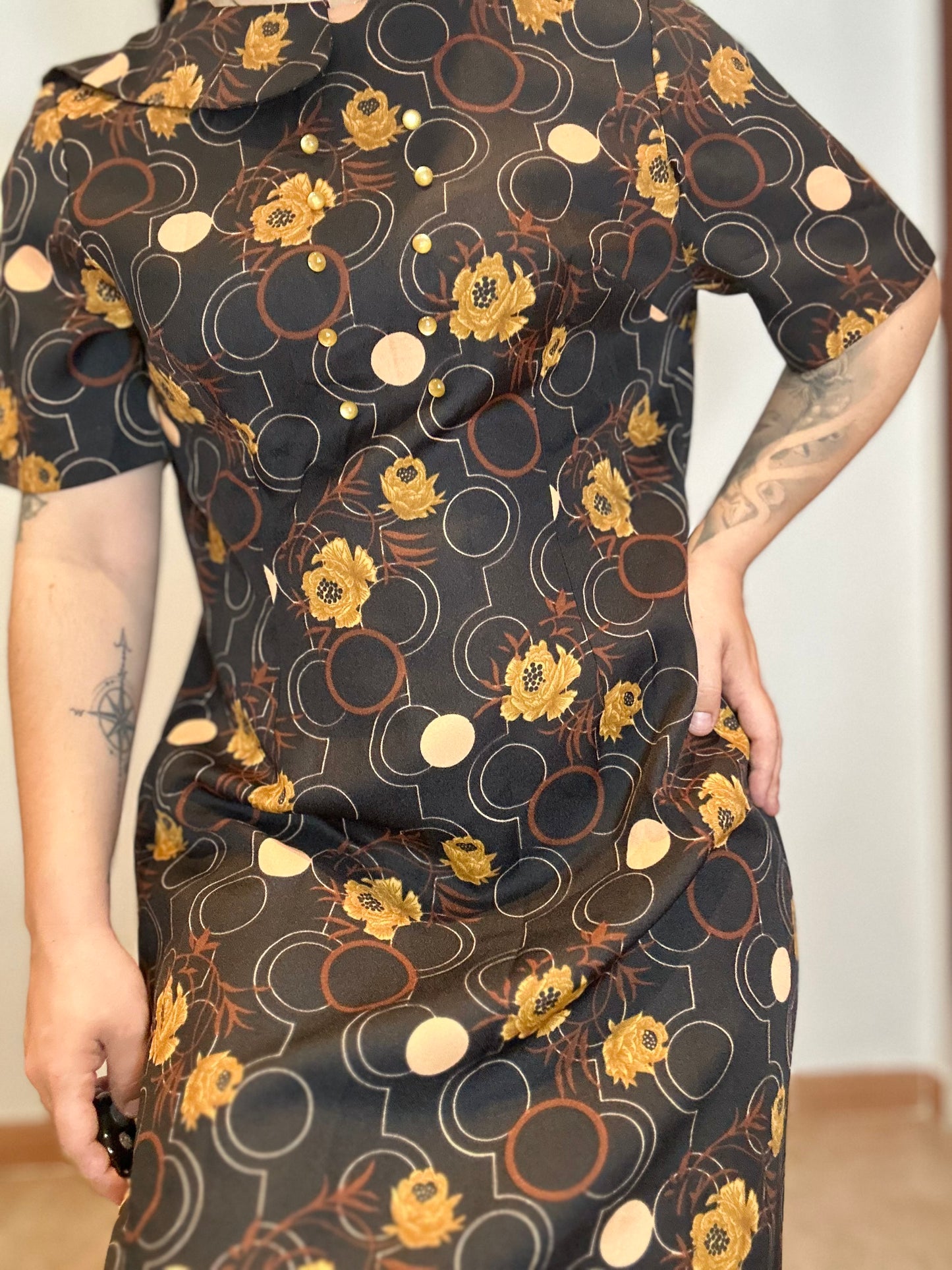 Vestido vintage largo estampado floral