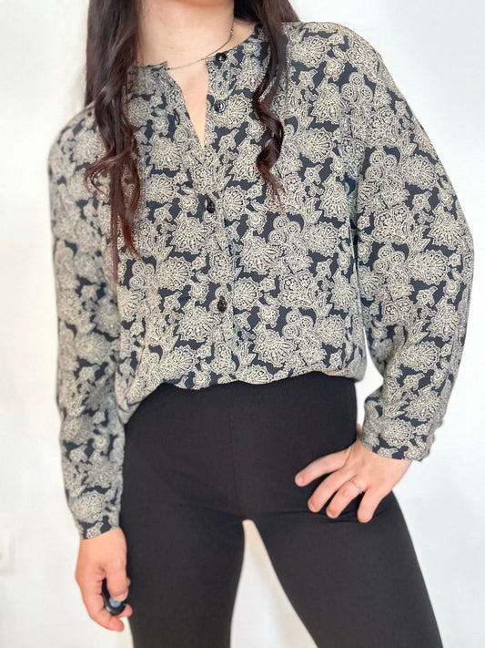 Blusa vintage estampado paisley