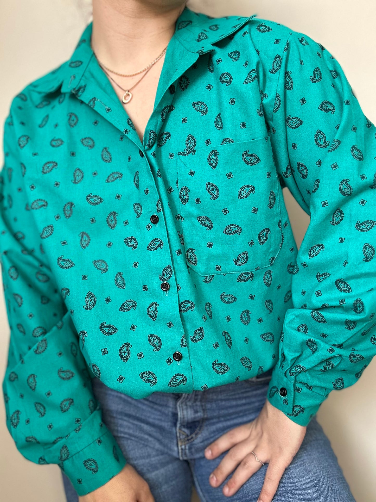 Camisa vintage verde menta