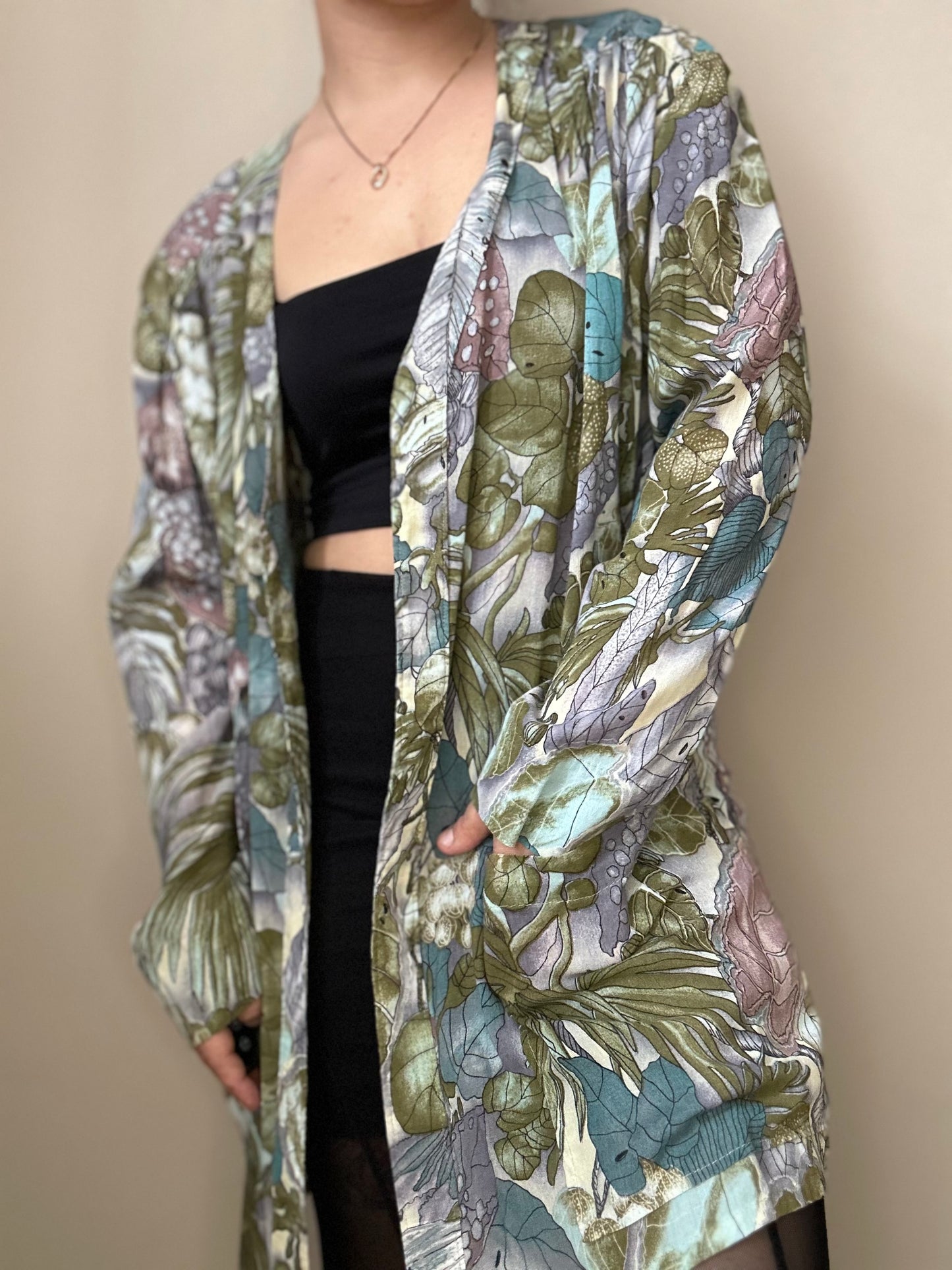 Kimono vintage estampado floral