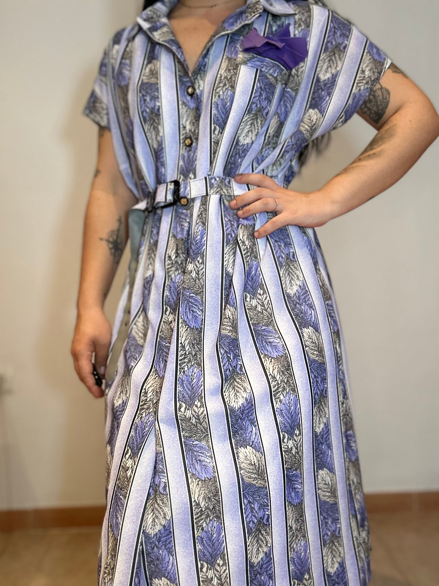 Vestido vintage camisero estampado