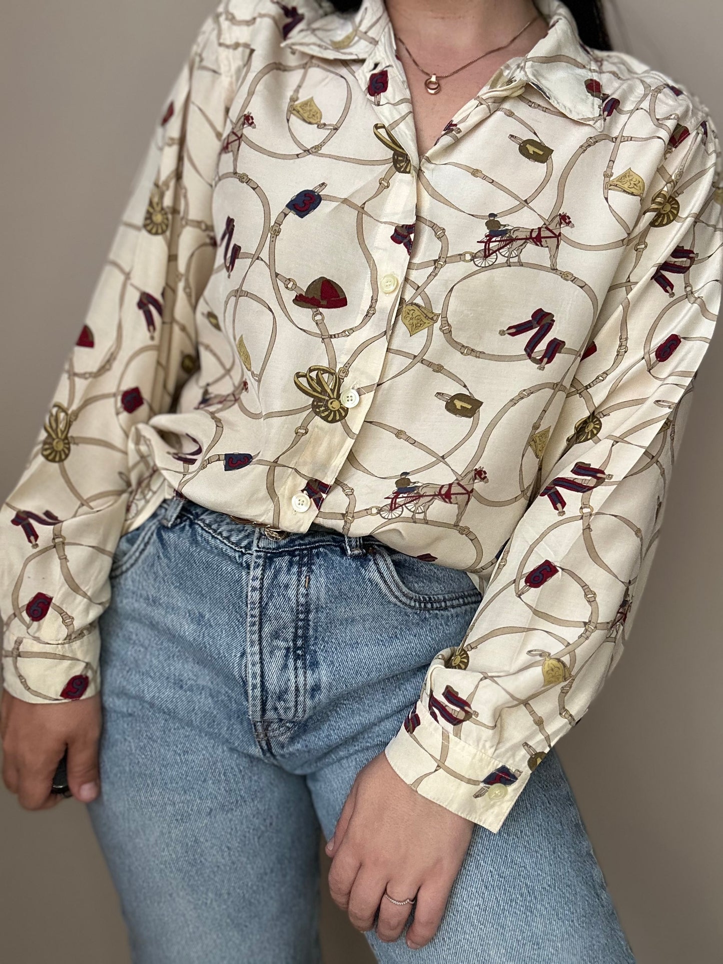 Camisa vintage estampado cadenas