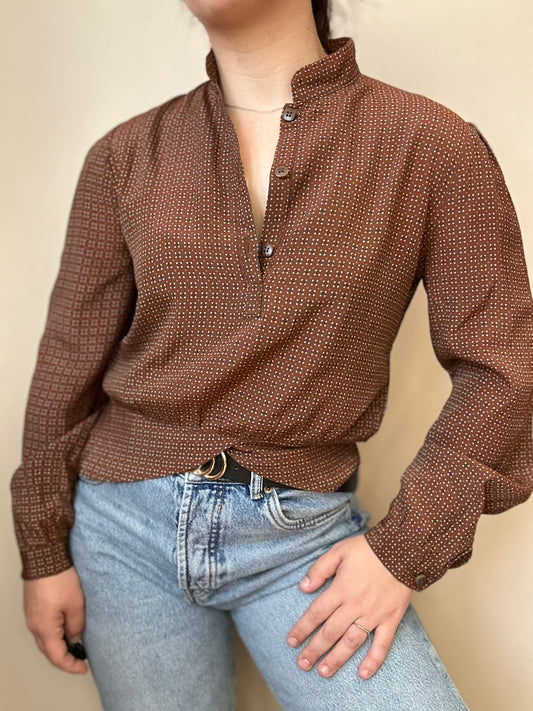 Blusa vintage marrón