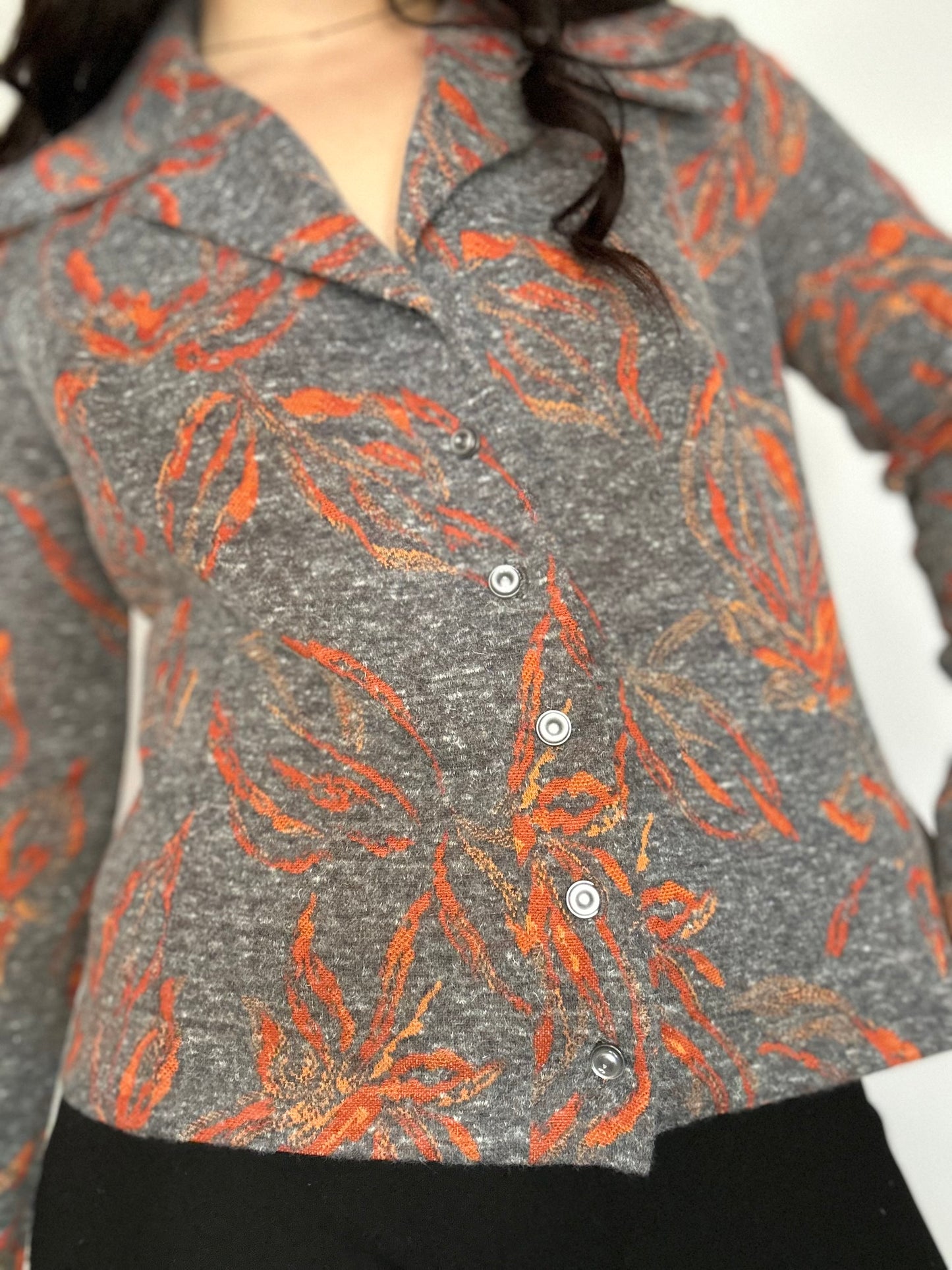 Camisa vintage estampado sutil en naranja