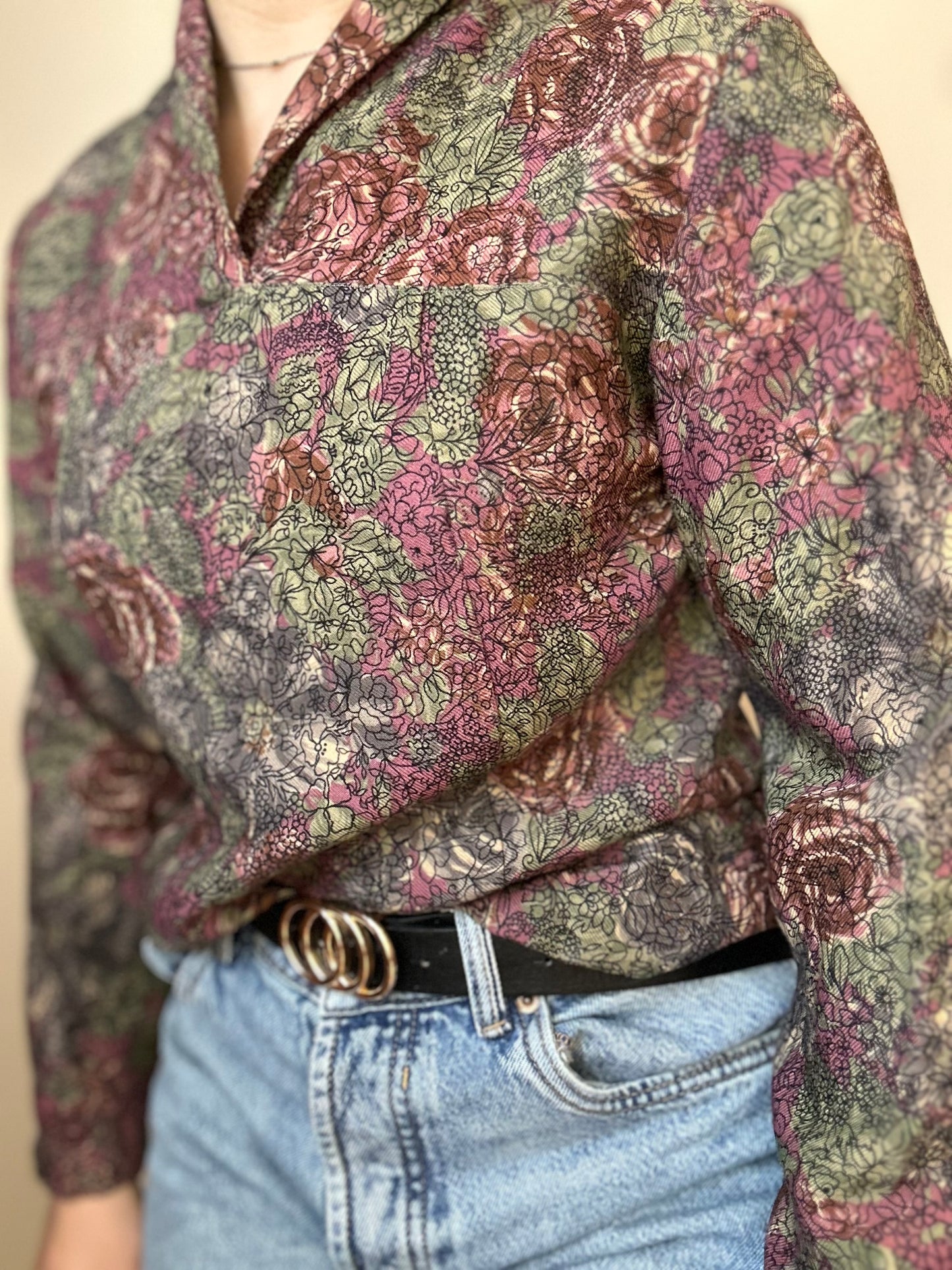 Blusa vintage estampada floral