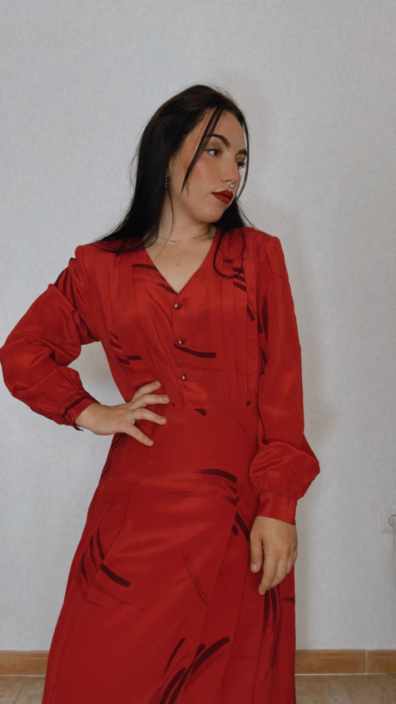 Vestido vintage evento rojo