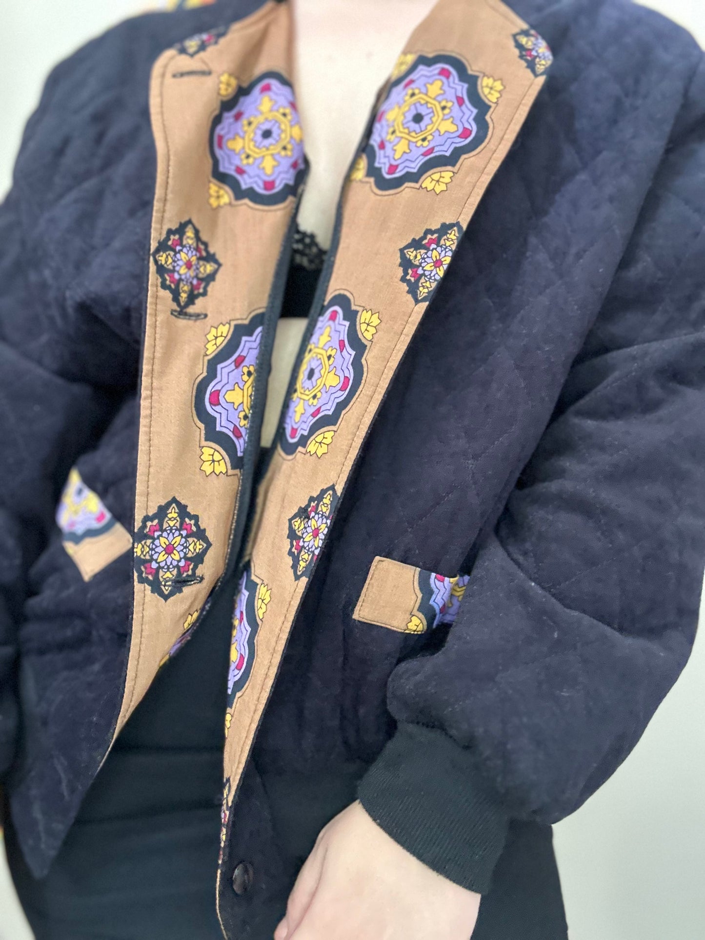 Chaqueta bomber vintage estampado paisley