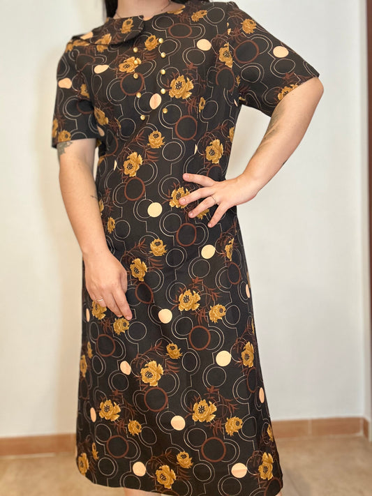 Vestido vintage largo estampado floral