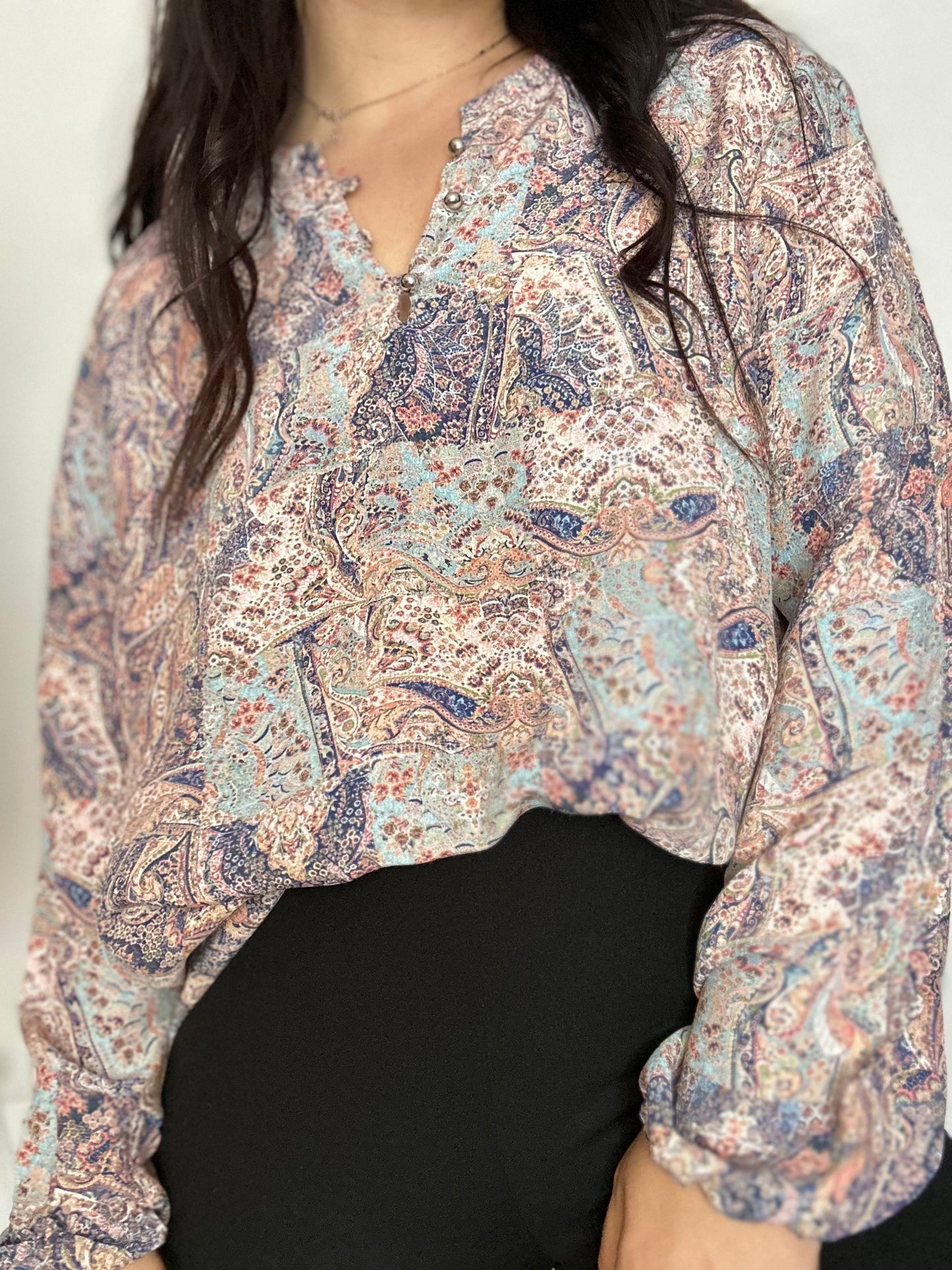 Blusa vintage estampado paisley