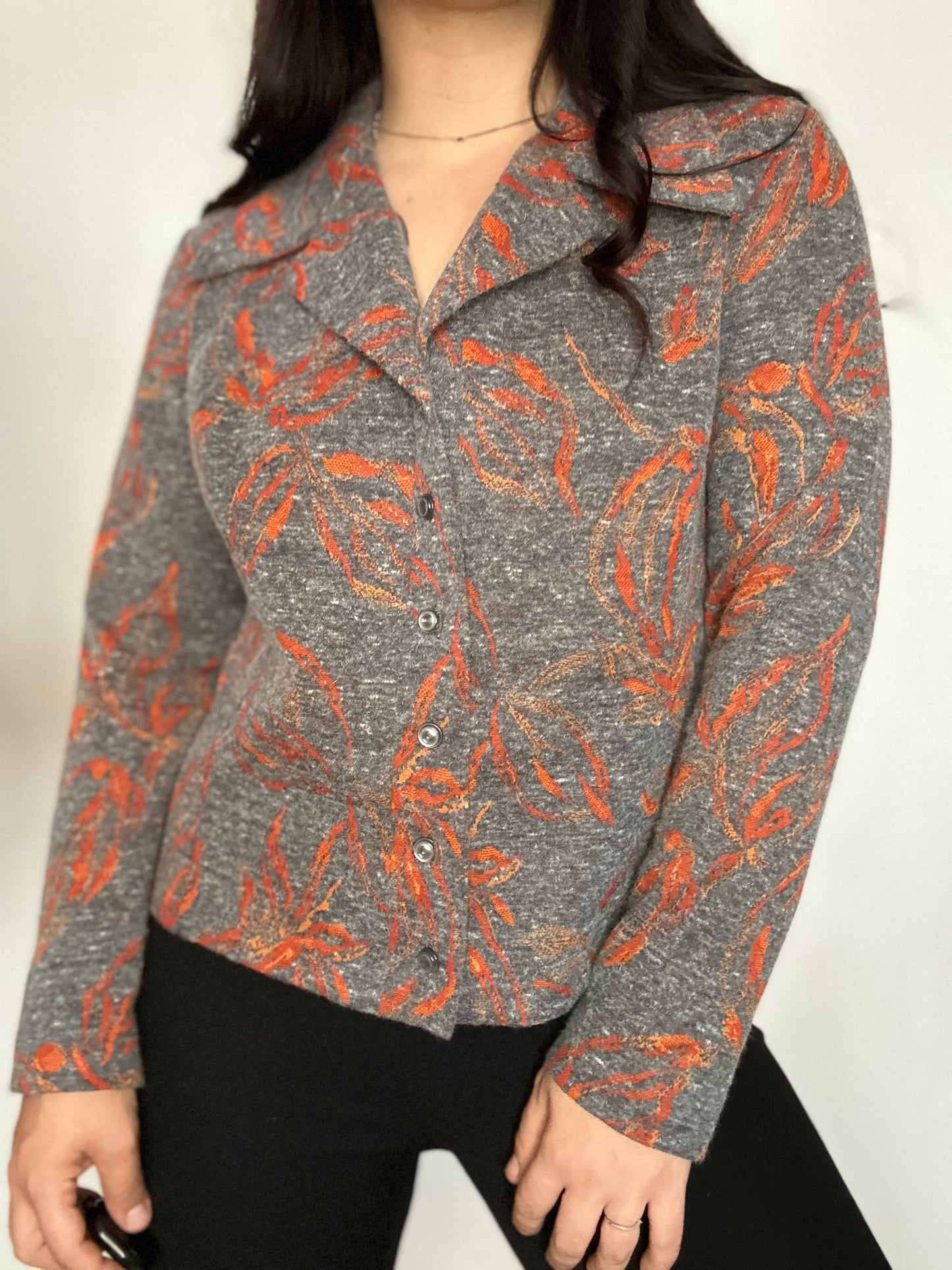 Camisa vintage estampado sutil en naranja