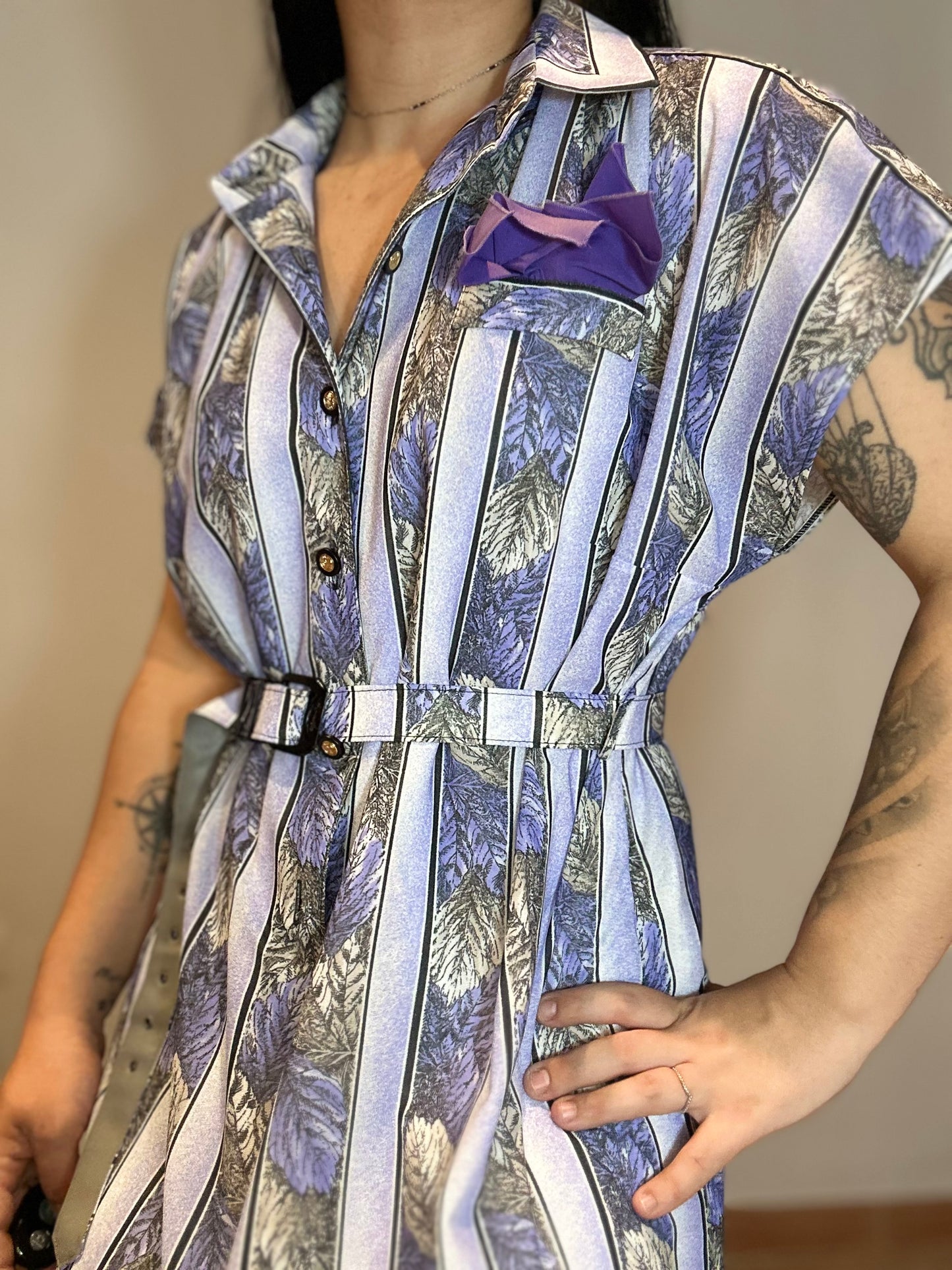 Vestido vintage camisero estampado