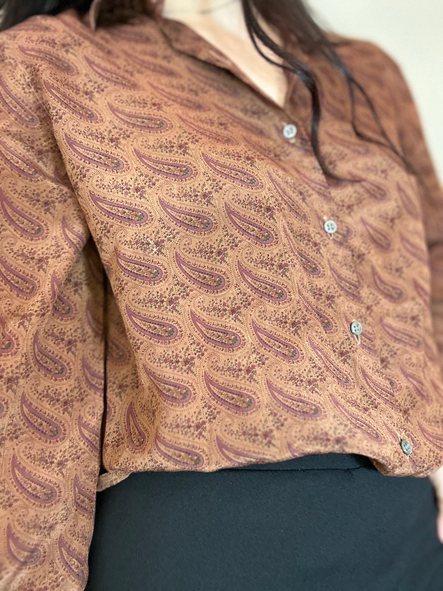 Camisa vintage estampado paisley años 80