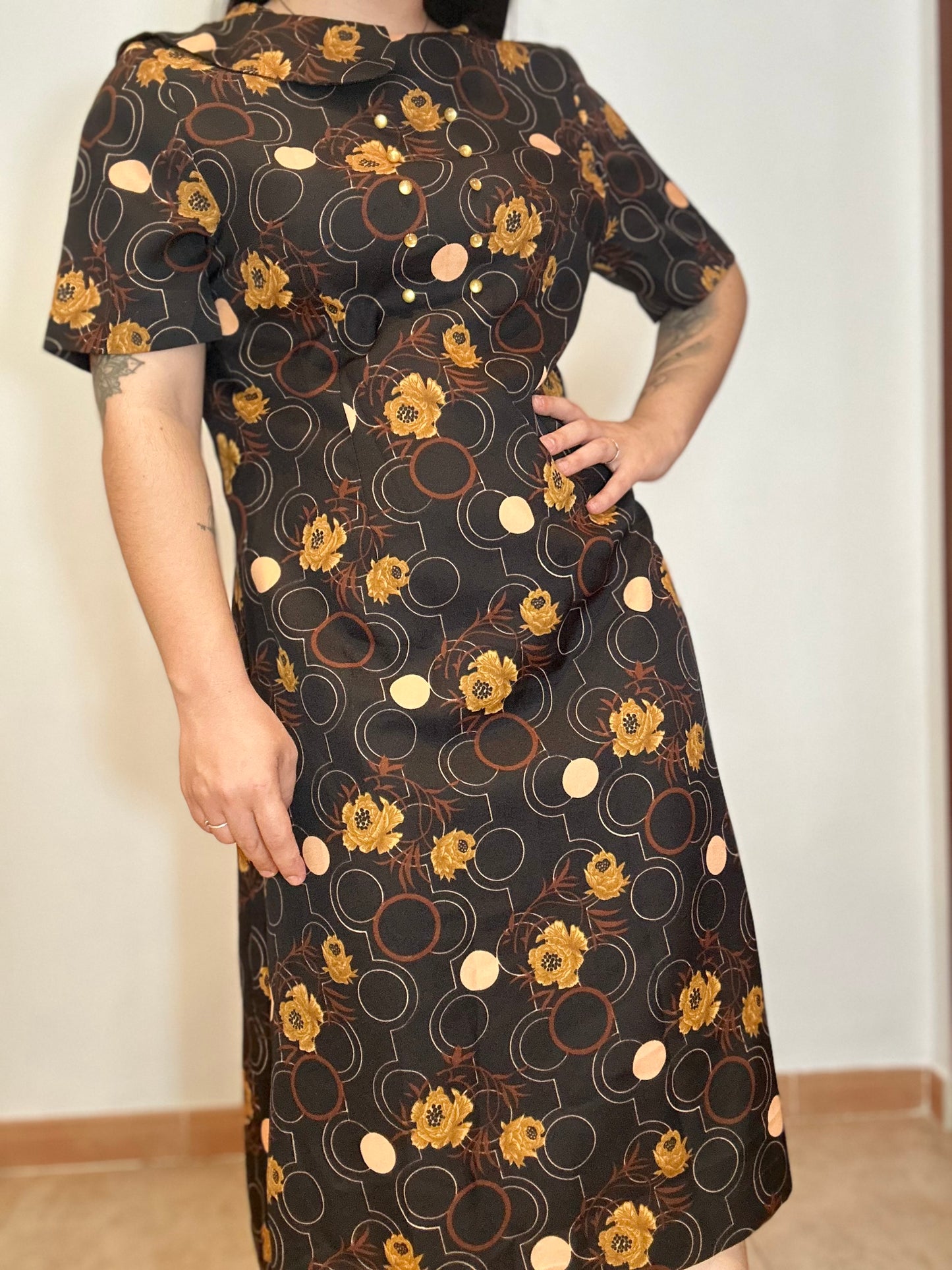 Vestido vintage largo estampado floral