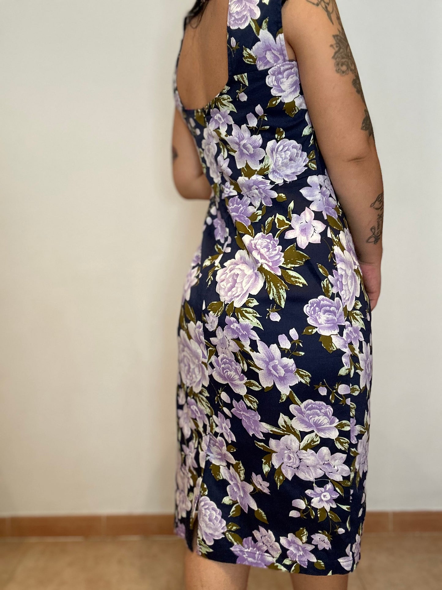 Vestido vintage evento estampado floral