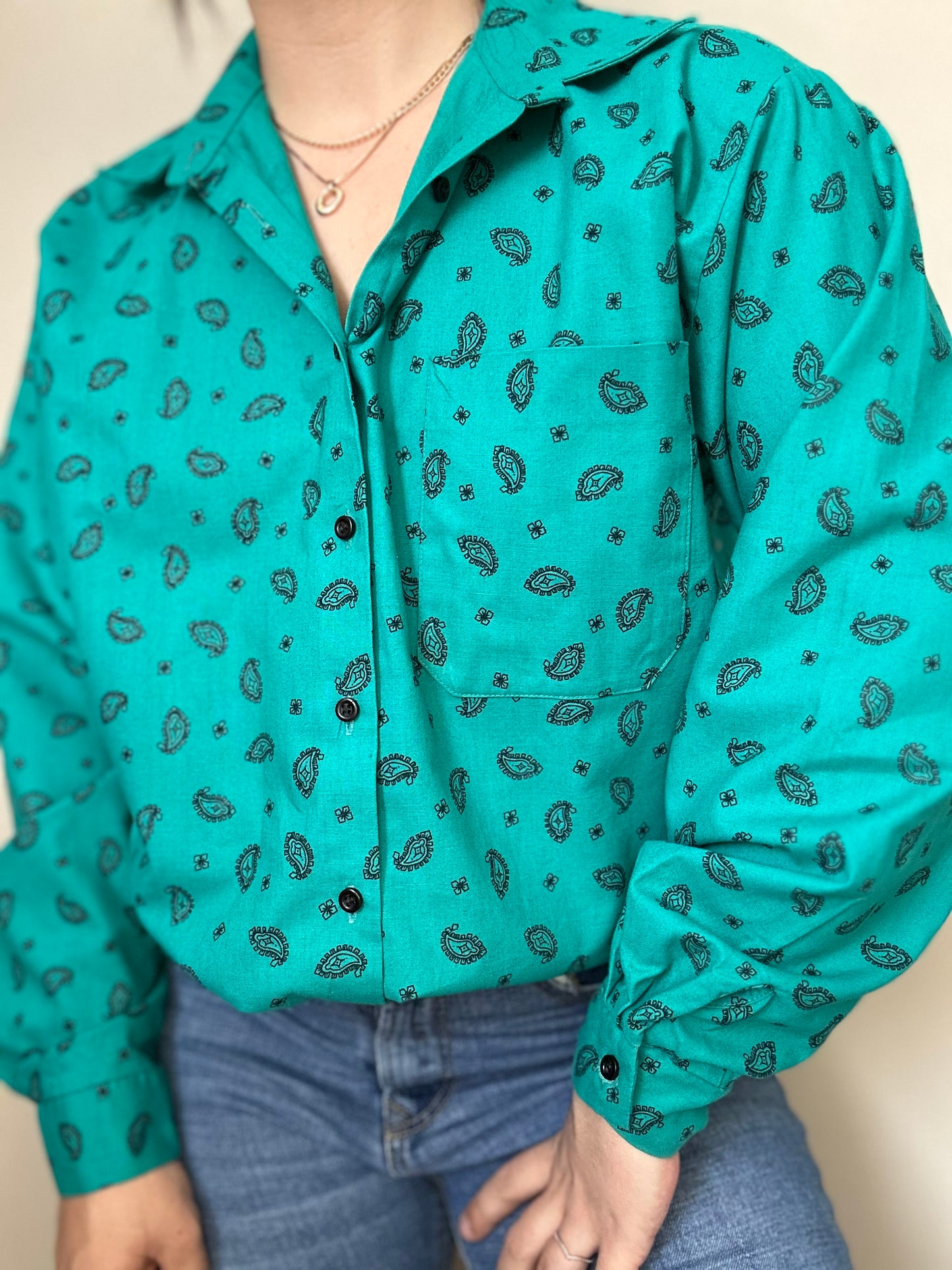 Camisa vintage verde menta