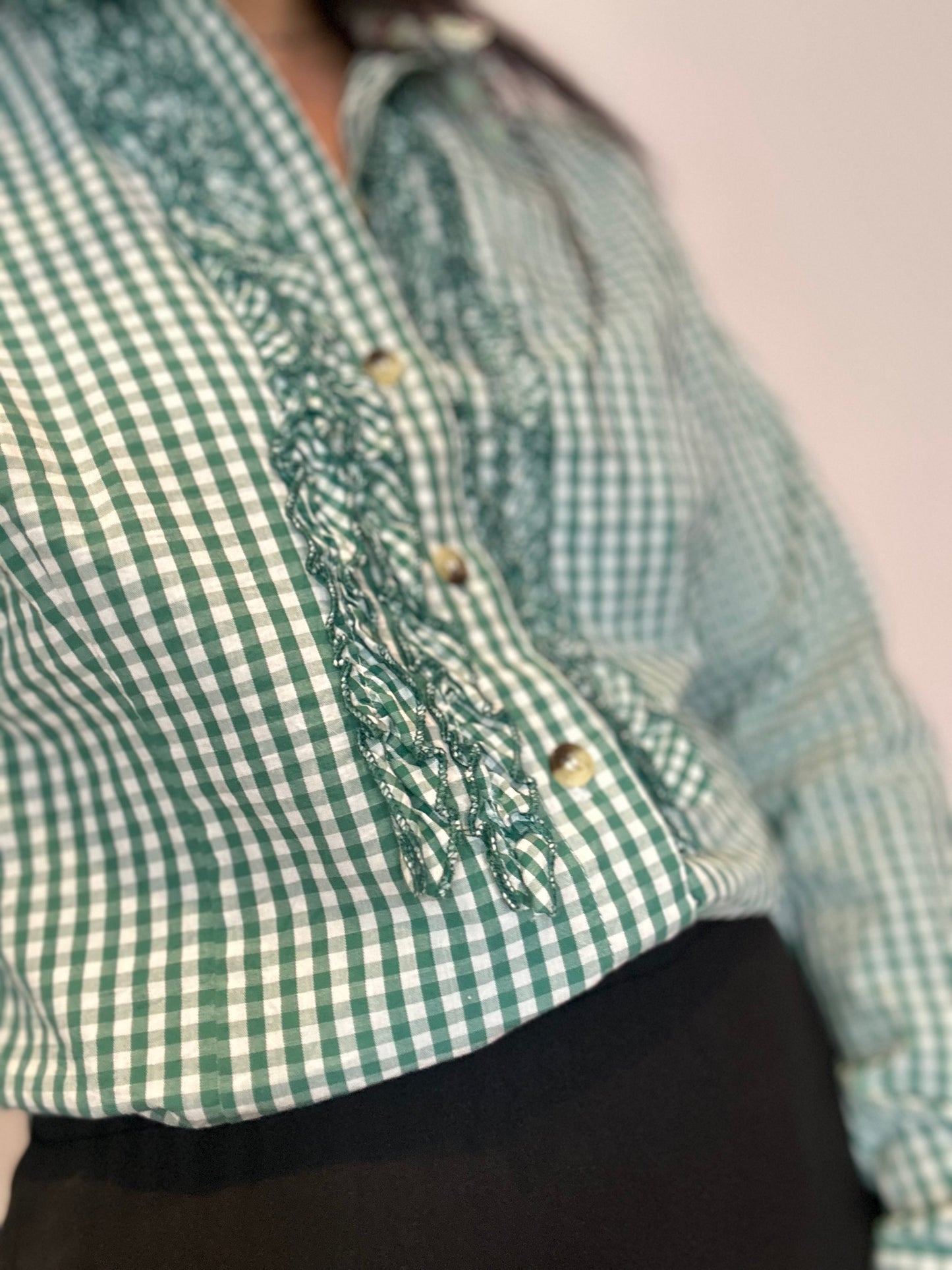 Camisa vintage cuadros vichy coderas