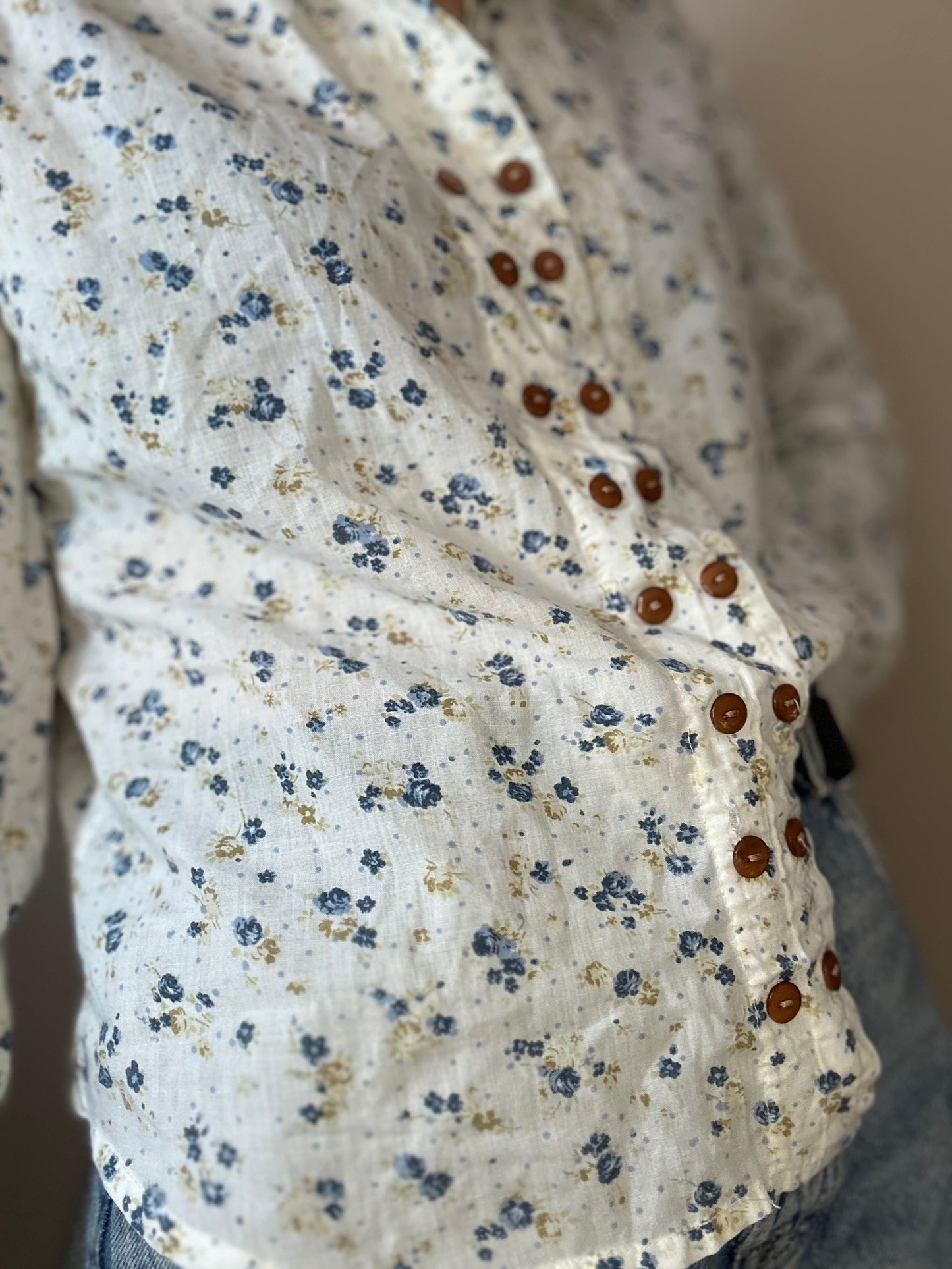 Camisa vintage floral década de los 80