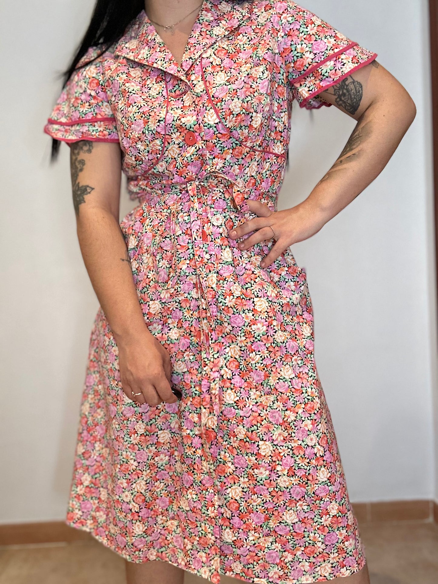 Vestido vintage años 90 estampado floral