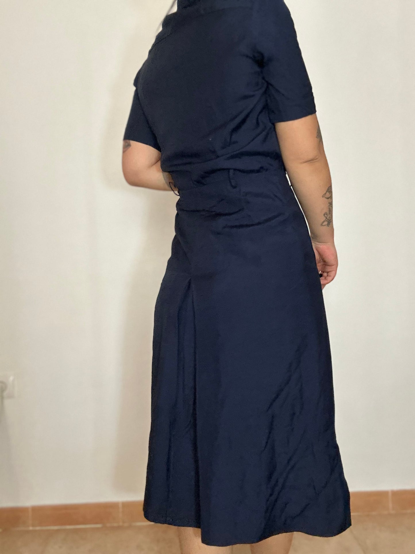 Vestido vintage camisero azul marino