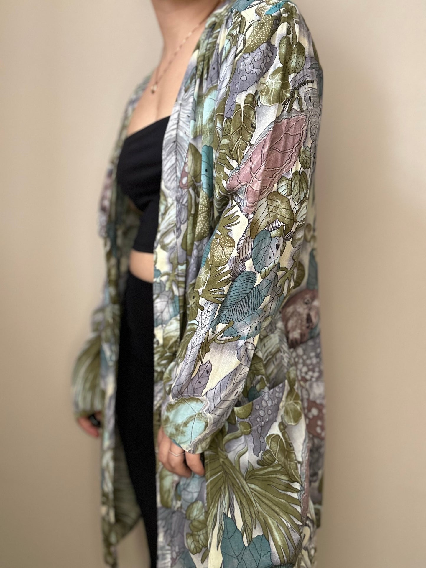 Kimono vintage estampado floral