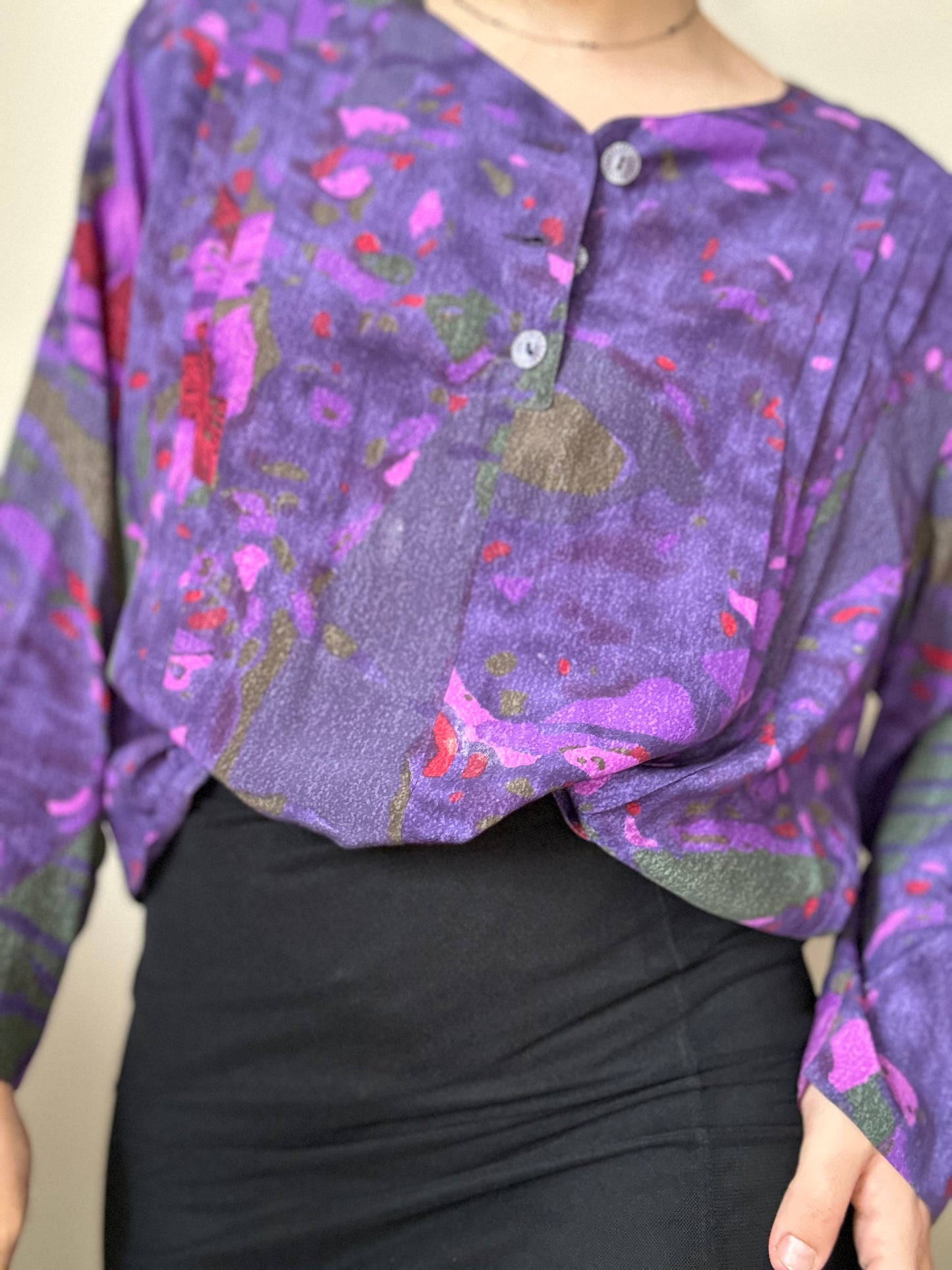 Blusa vintage estampado morado años 90