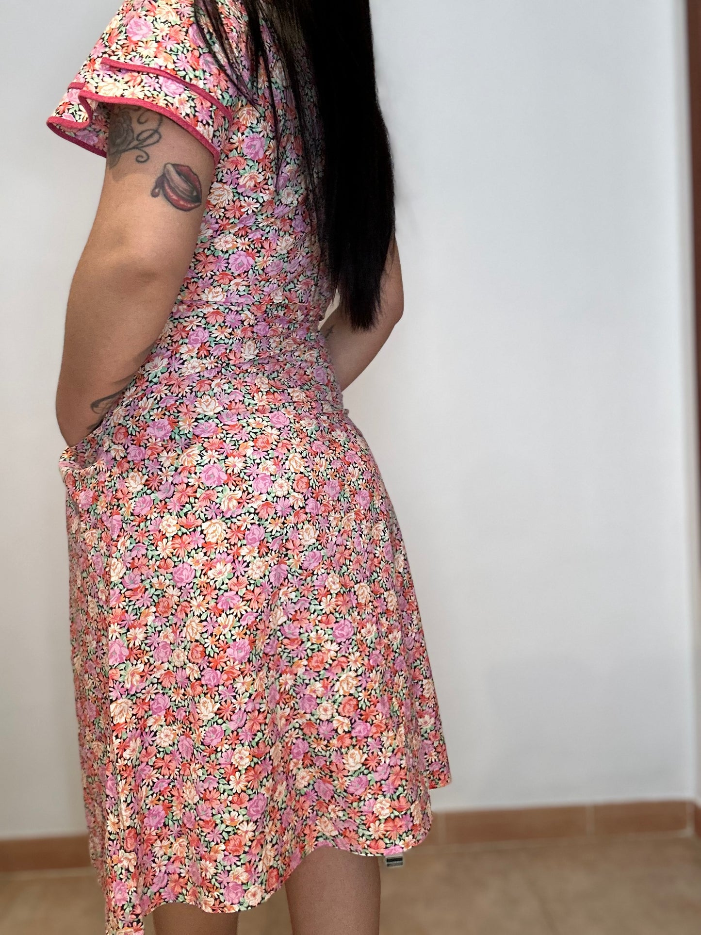 Vestido vintage años 90 estampado floral