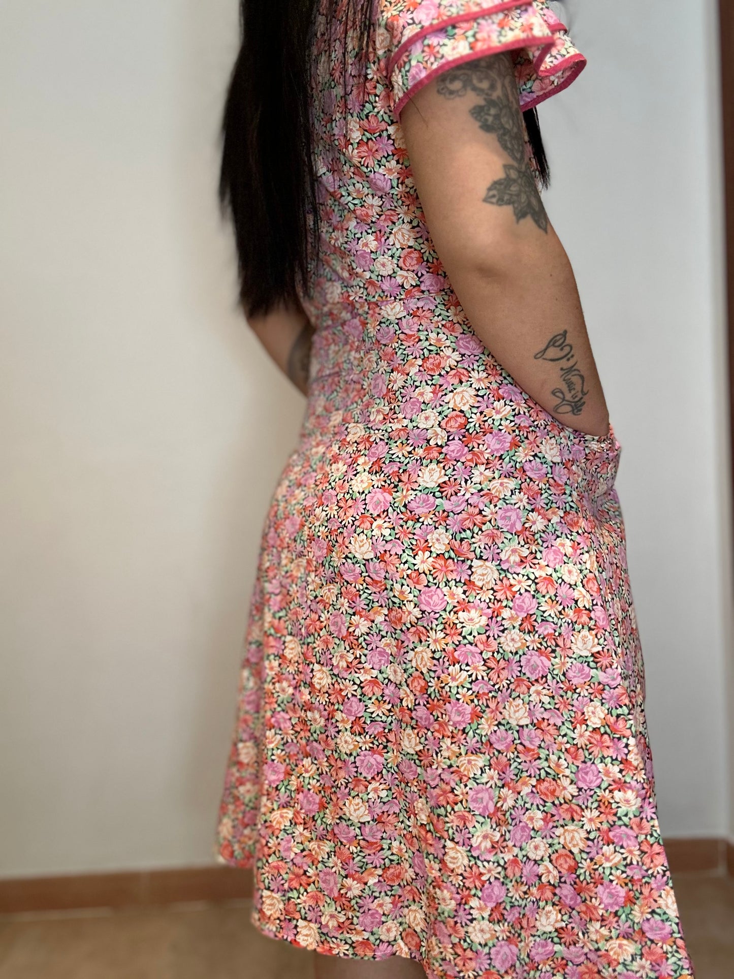 Vestido vintage años 90 estampado floral