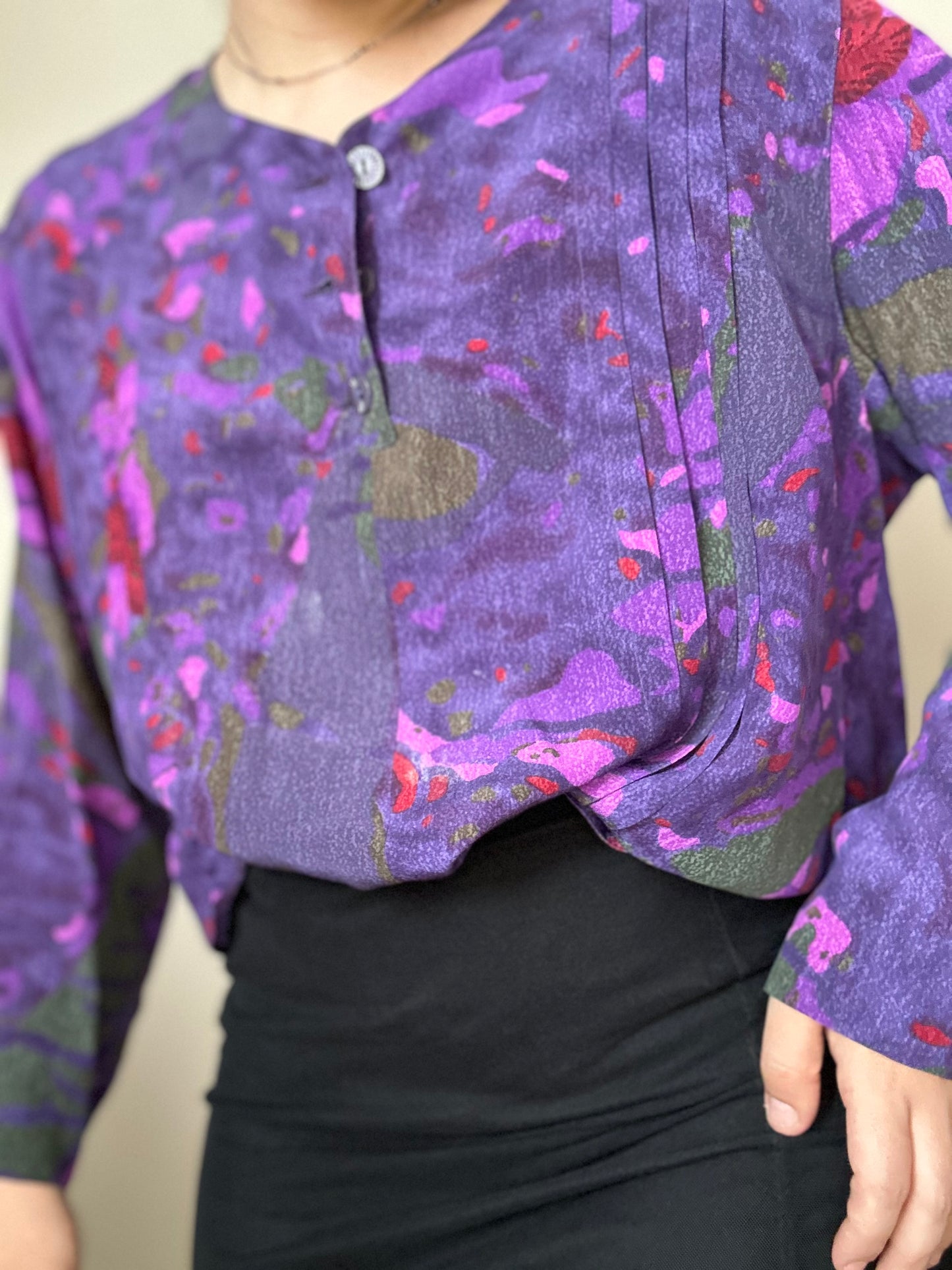 Blusa vintage estampado morado años 90